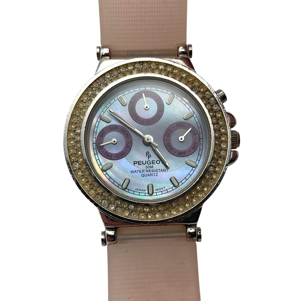 Swarovski Crystal Peugeot Women's Watch 34mm- Fresh Battery - WR Day Date Month